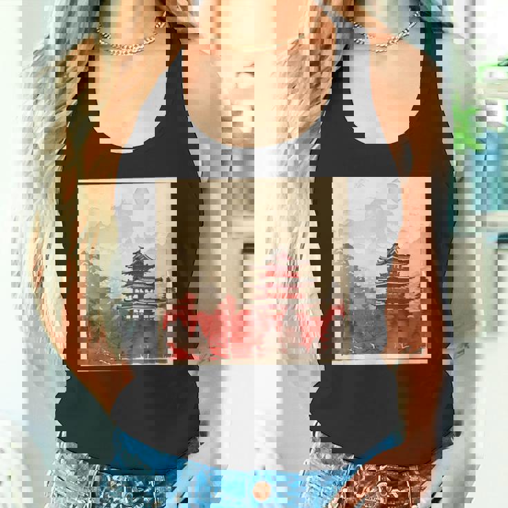 日本アジア アジア 日本風 ヴィンテージ レトロ 自然 タンクトップ