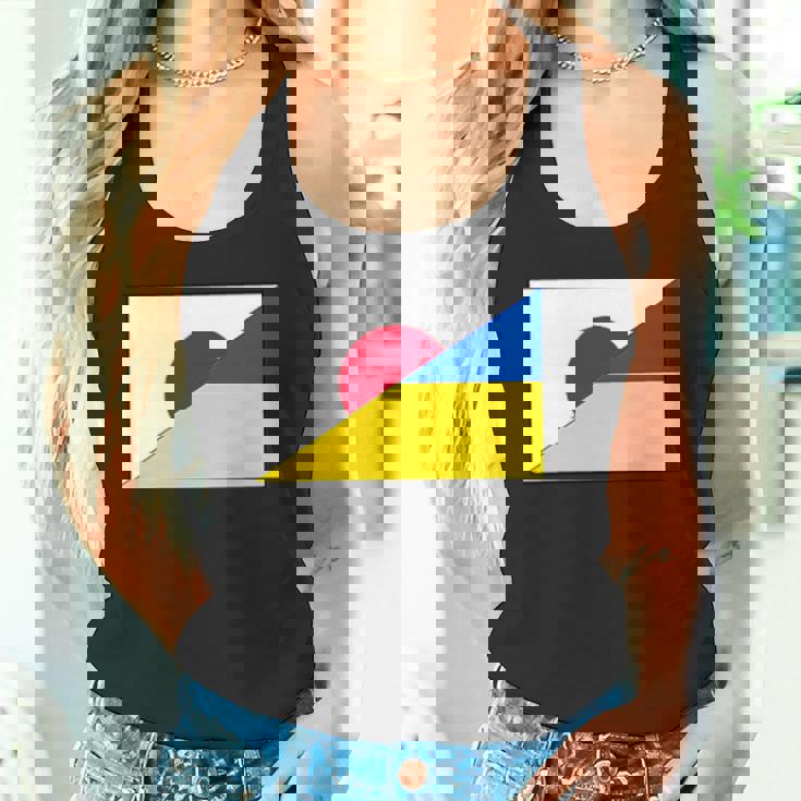 日本ウクライナ国旗日本語ウクライナサポートスタンド付き タンクトップ