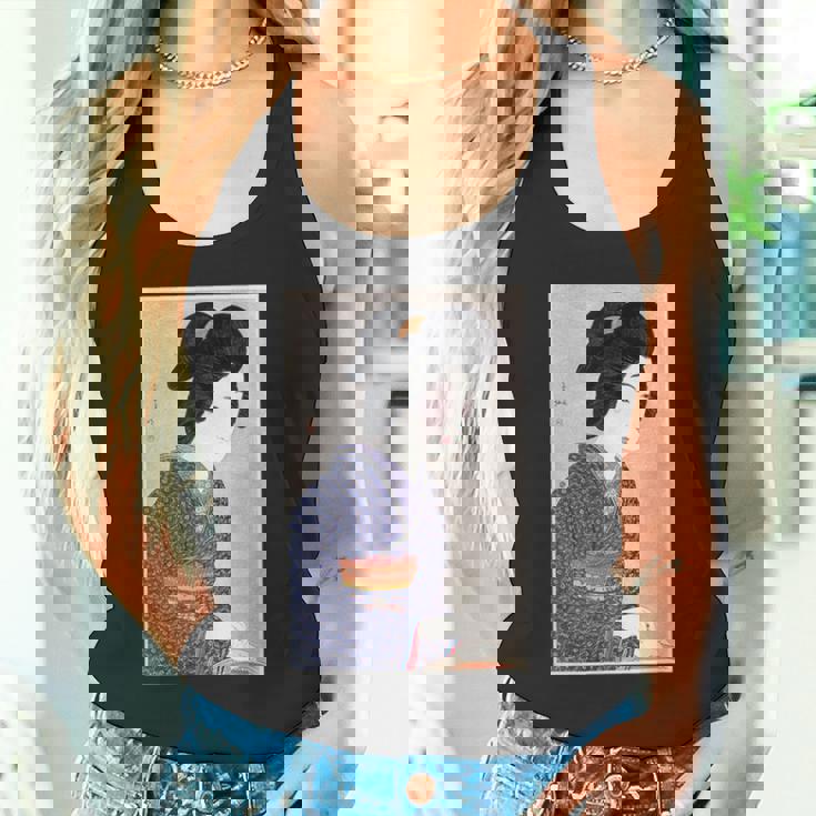 日本美術 芸者 日本木版 新版画美人画 タンクトップ