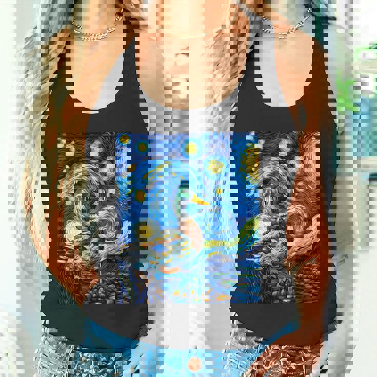 星空の下のアヒル アート グラフィック 誕生日 クリスマス タンクトップ