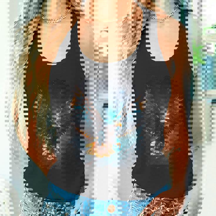 星空の雄大な鷲 タンクトップ