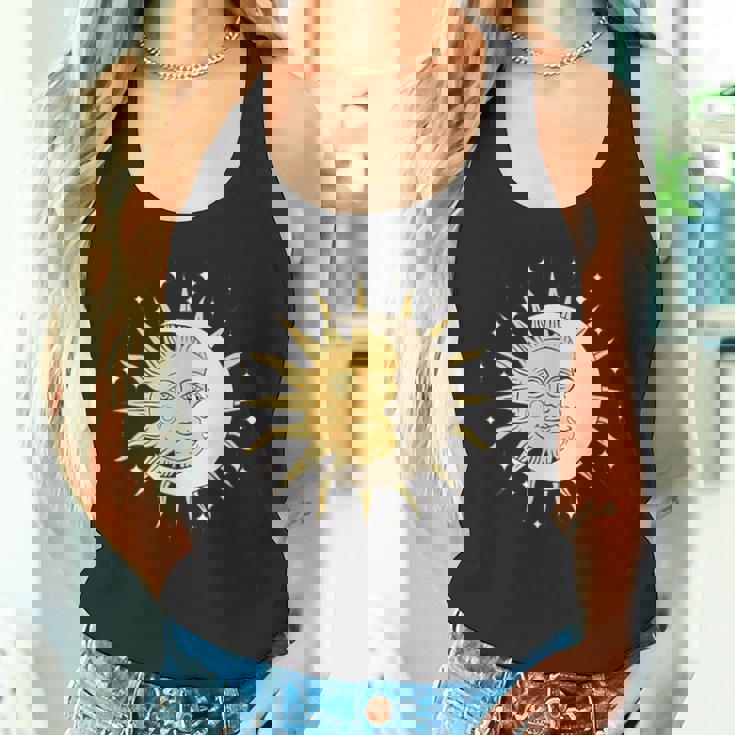 月 太陽 美的 神秘的 タンクトップ