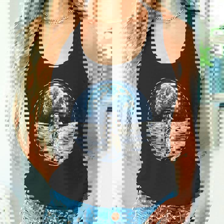 月面着陸 地球 グラフィック タンクトップ