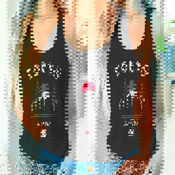 東京 日本 国旗 東京スカイライン ミニマリスト お土産 タンクトップ