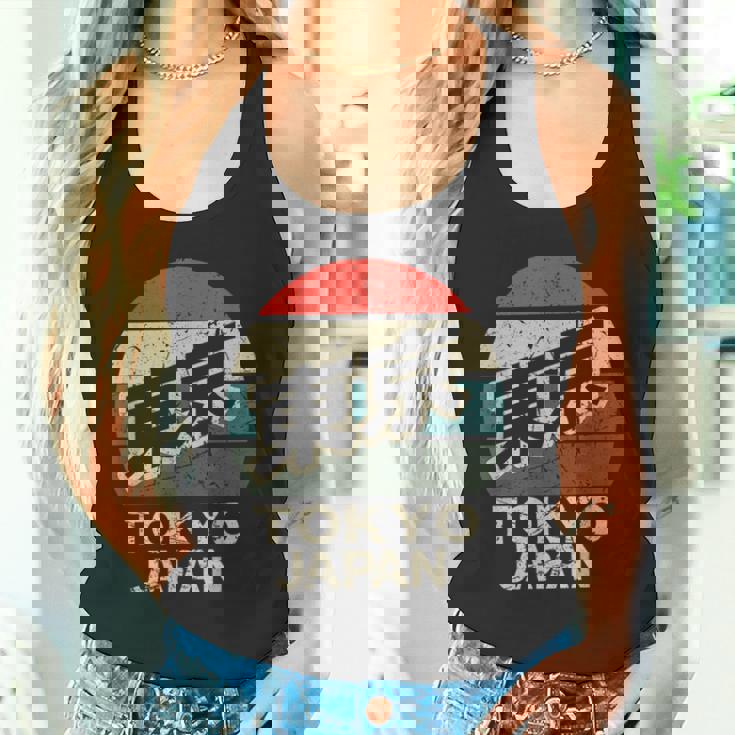 東京ジャパン 漢字 円形 レトロ サンセット タンクトップ