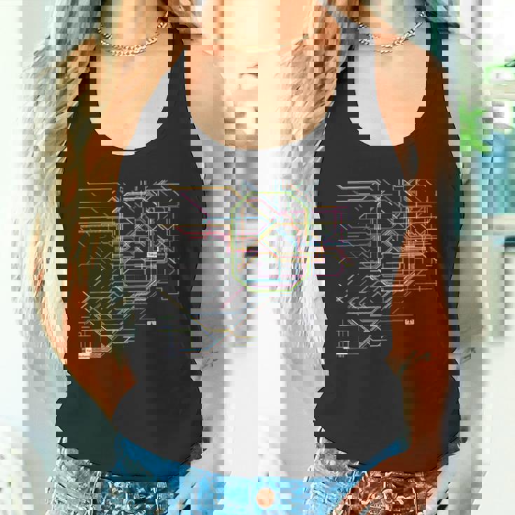 東京電車線路チャートユニセックス親子ペア タンクトップ