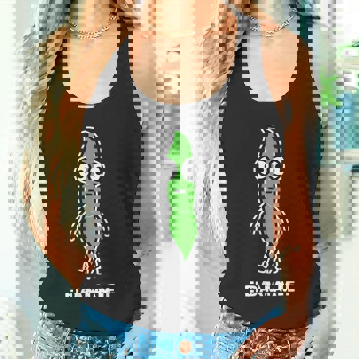 枝豆 えだまめ 顔 イラスト かわいい おもしろ 面白い 簡単 シンプル ゆるい 野菜 タンクトップ