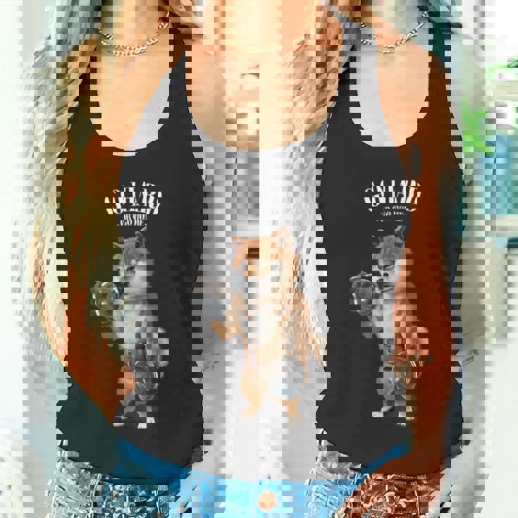 柴犬 筋トレ ダンベル付き フィットネスジム タンクトップ