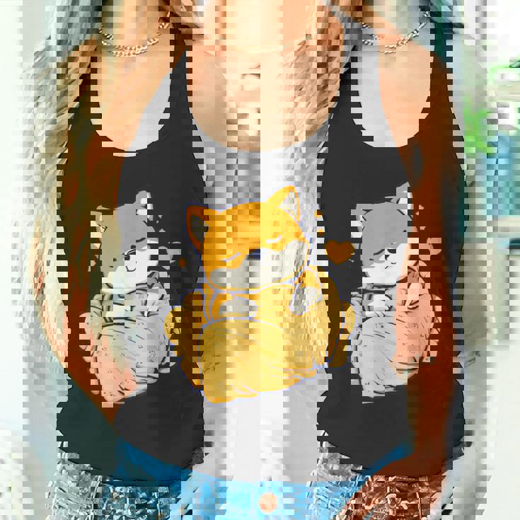 柴犬寝パジャマナイトタイムかわいいグラフィックネグリジェ タンクトップ