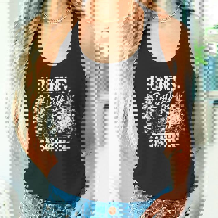 植物 犬 コーヒー おもしろ ガーデニング 犬好き ギフト タンクトップ