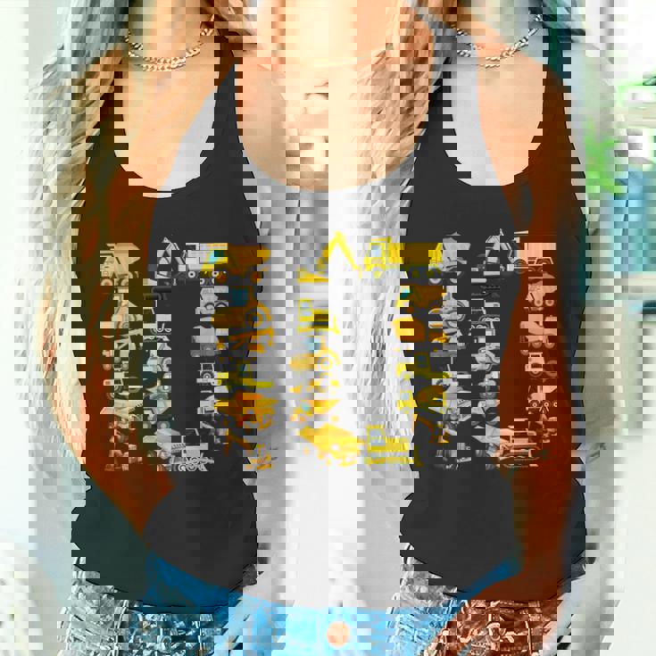 楽しい建設トラック 10歳の誕生日パーティー 男の子 10歳 タンクトップ