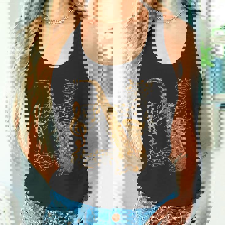 楽器 ト音記号 サックス奏者 音楽サックス タンクトップ