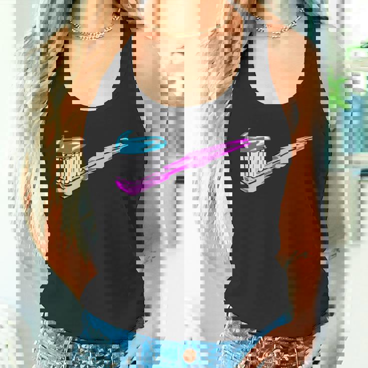 歯磨き粉付きピンク歯ブラシ タンクトップ