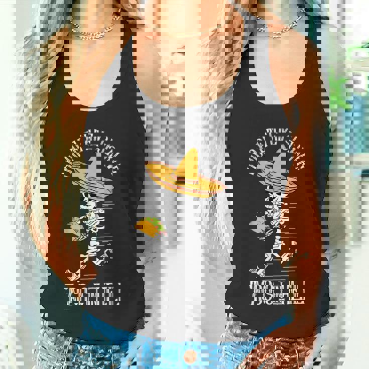 死者の日 メキシコ シュガースカル ファニー タコス スケルトン ハロー タンクトップ