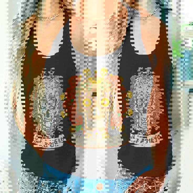 死者の日メキシカンシュガースカルフローラルセレブレーション タンクトップ