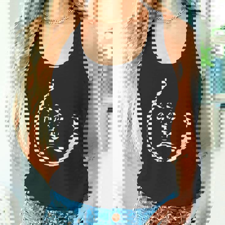 江戸時代の侍風にデザインした へのへのもへじ ユニーク ユーモア 面白い ふざけ ゆる かわいい インパクト タンクトップ