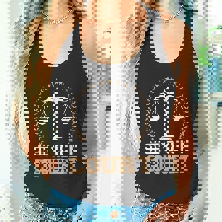 法廷で会おう 弁護士ミーム 未来の弁護士 引退した弁護士 タンクトップ