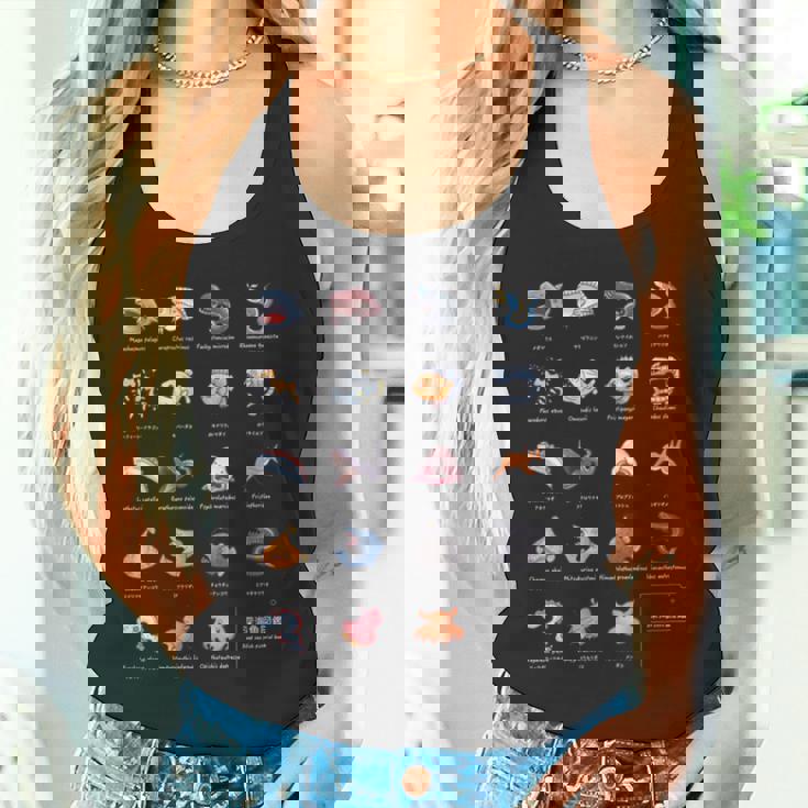 深海魚図鑑_文字白 長袖tシャツ タンクトップ