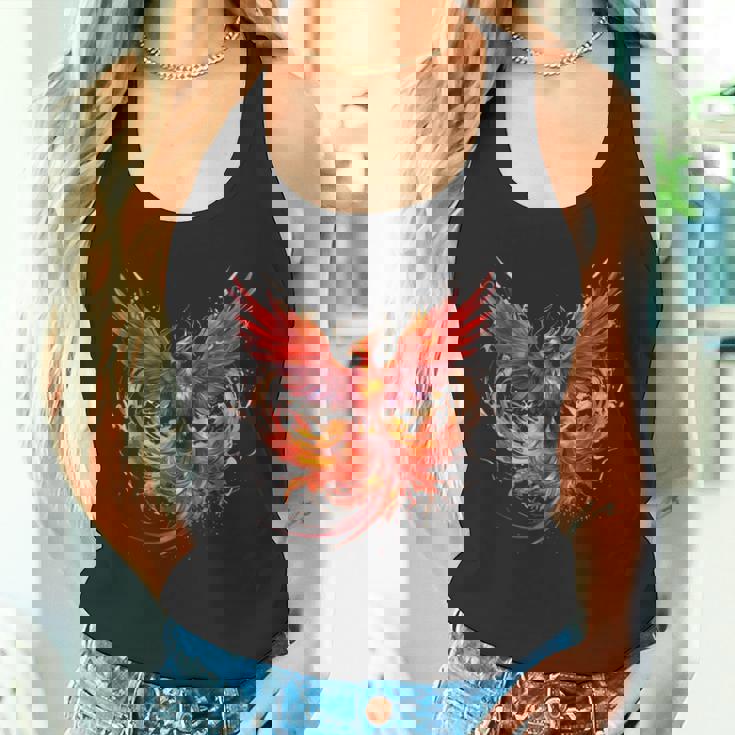 炎 フェニックス 鳥 若返り 神話 鳥 鳳凰 ライジング タンクトップ