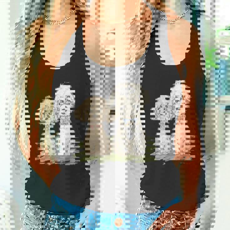 犬 トイプードル かわいい いぬ 子犬 ペット おもしろ 動物 イラスト タンクトップ