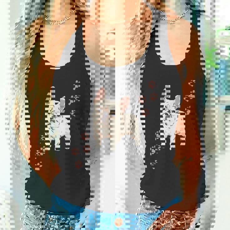 犬のプリントとフレンチブルドッグのグラフィック フレンチブルドッグ タンクトップ