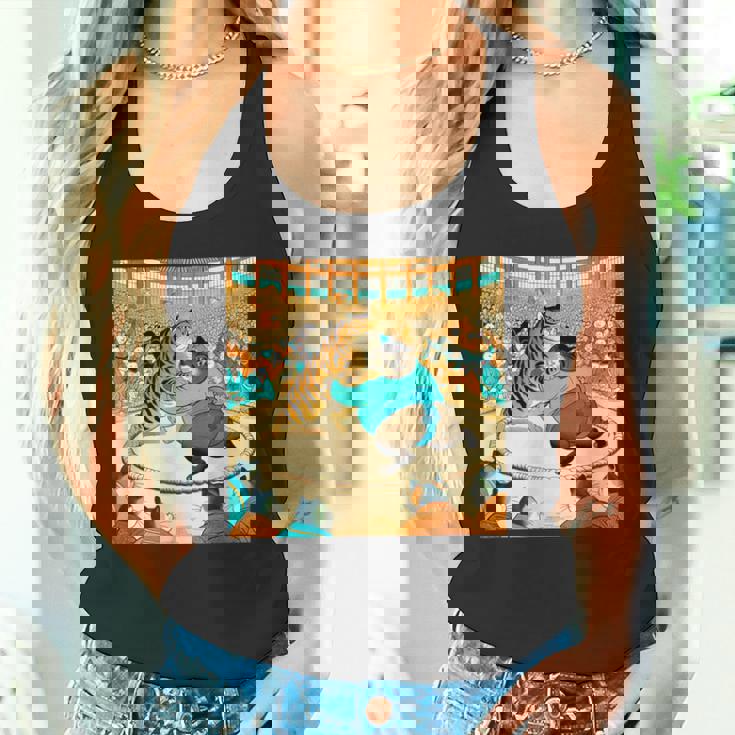 猫 ネコ 相撲 面白いtシャツ 文字入り メンズ おもしろ 面白い 服 おもしろグッズ ネタ 力士 浮世絵 タンクトップ