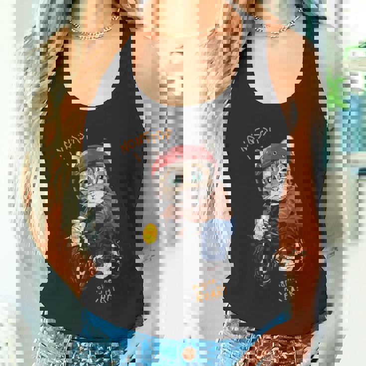 猫 バイク オートバイ おもしろ ねこ ライダース バイカー 面白い ネコ タンクトップ