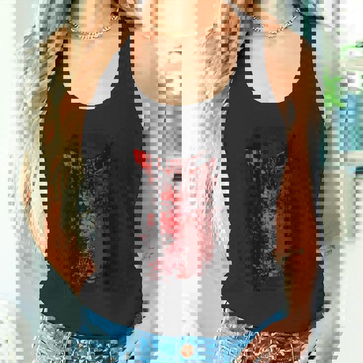 猫 ロックンロール パンク Rock モード系 ブランド おしゃれ かっこいい かわいい 大きいサイズ プリント Cat タンクトップ