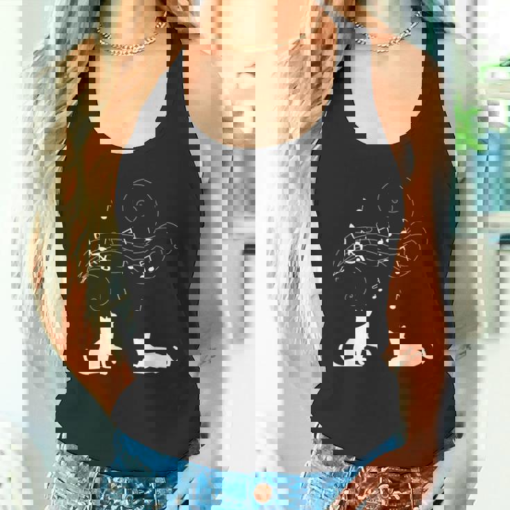 猫と音符 楽譜 音楽家 猫 音楽好き ギフト タンクトップ