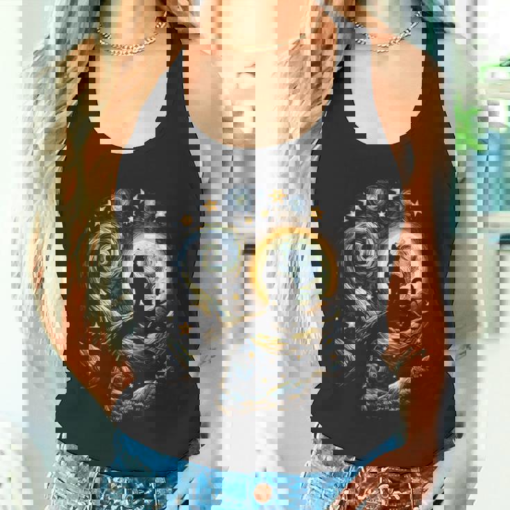 猫の星月夜 猫ヴァン・ゴッホ キャットアート キッズメンズ面白い猫 猫 タンクトップ