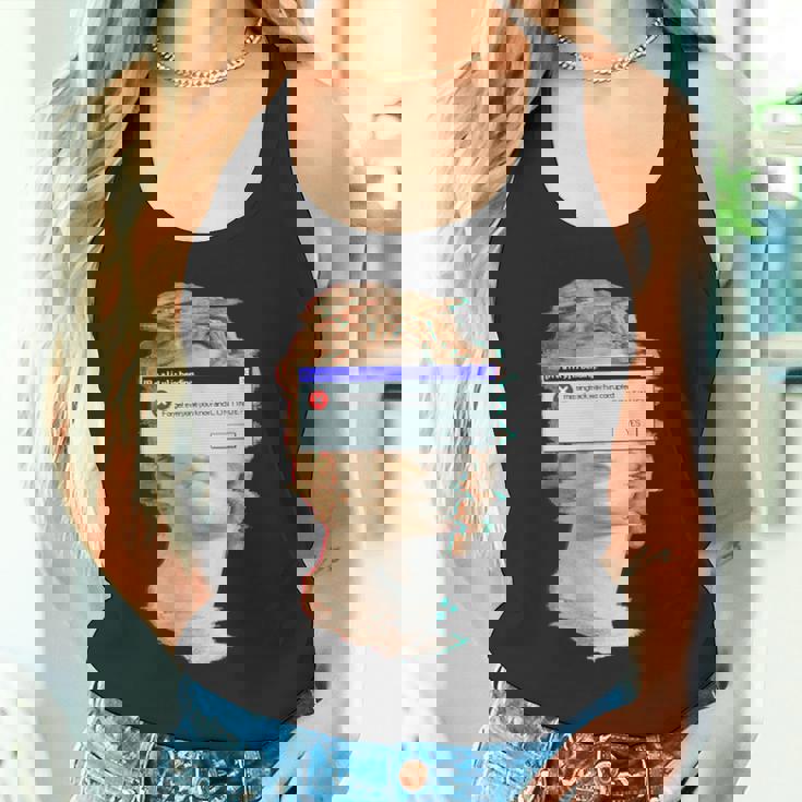 現実は曲がっている。エラーポップアップ付きの美的ギリシャ像 タンクトップ