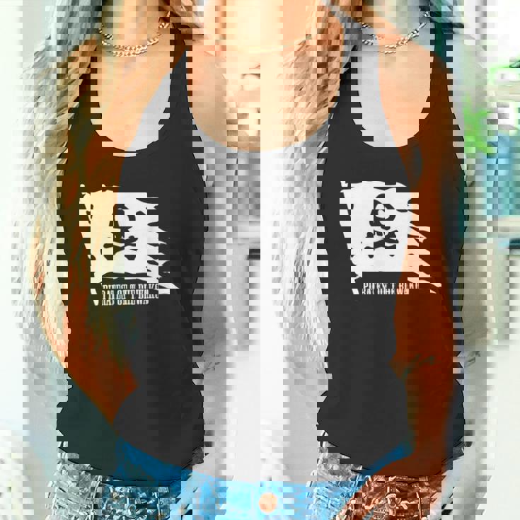 琵琶湖の海賊 ドクロ 旗 日本の景勝地 パロディ Biwako 滋賀県 日本 タンクトップ