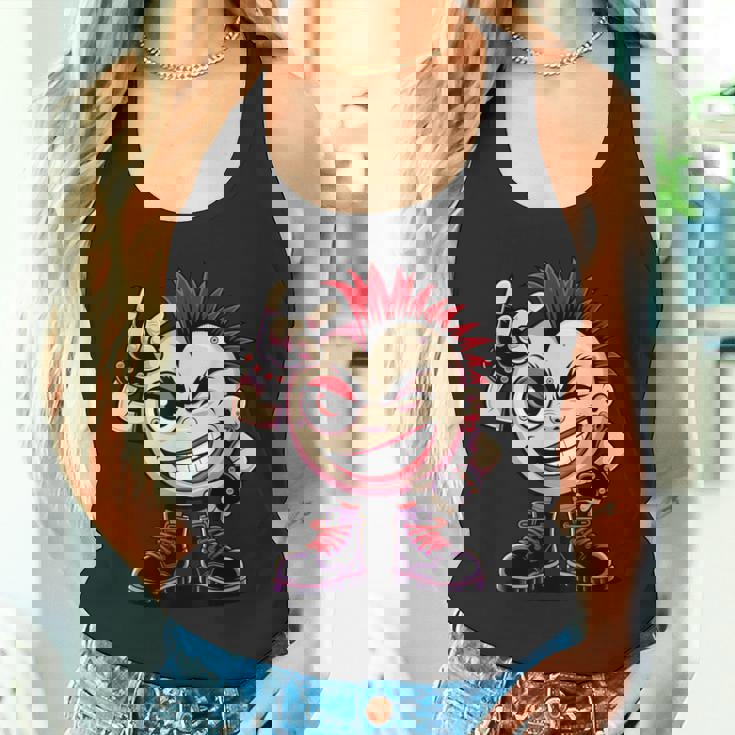 生意気なパンクロックロッカー イロとブーツ付き 面白いパンク タンクトップ