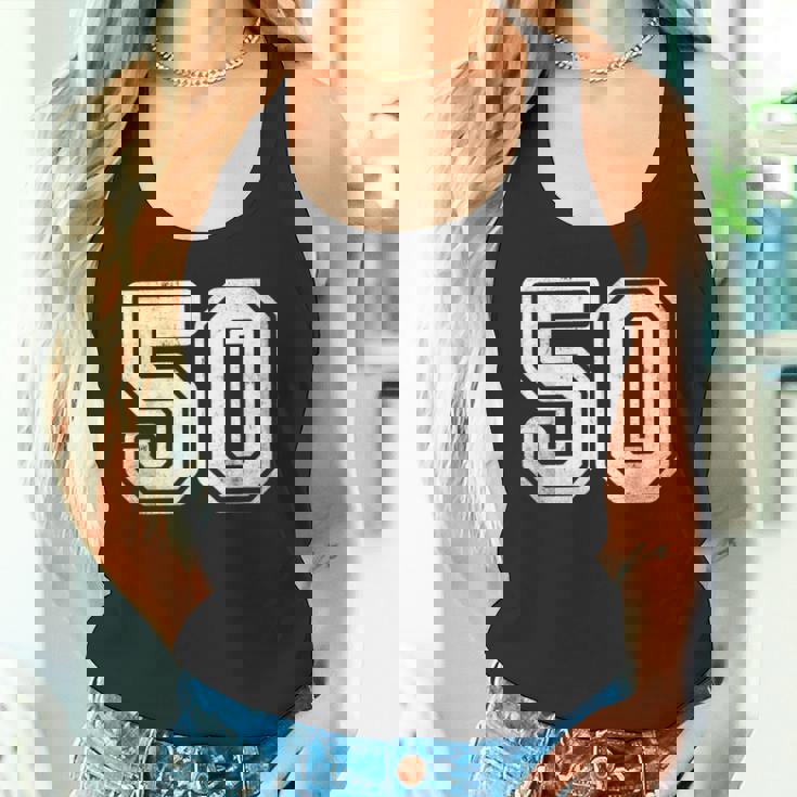 番号 50 ホワイト スポーツ ディストレスト番号 タンクトップ