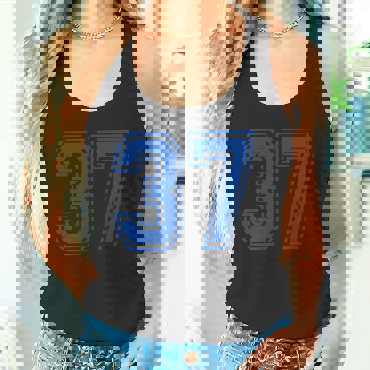 番号37インチ ブルー タンクトップ