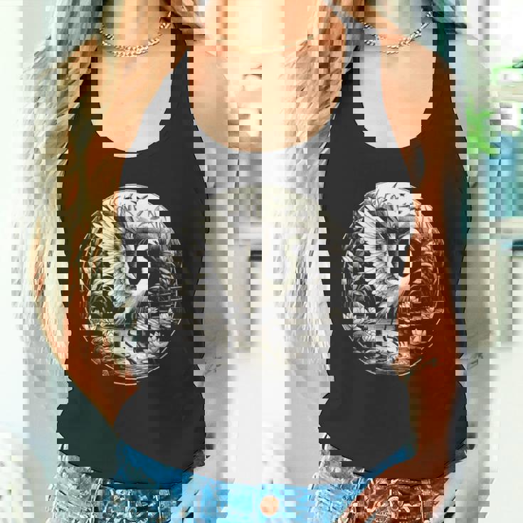 白鷺シーンのグラフィック アート デザイン タンクトップ