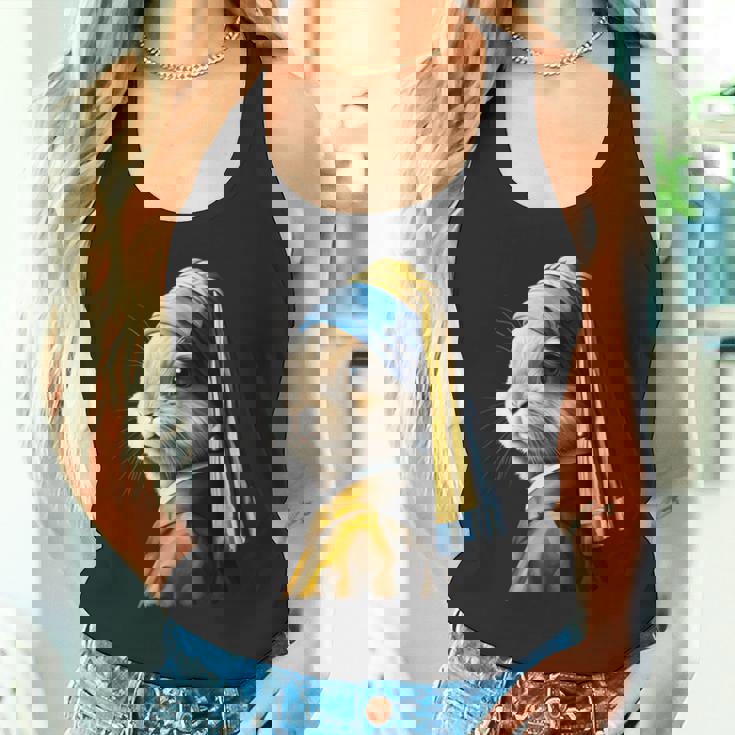 真珠の耳飾りのウサギ タンクトップ