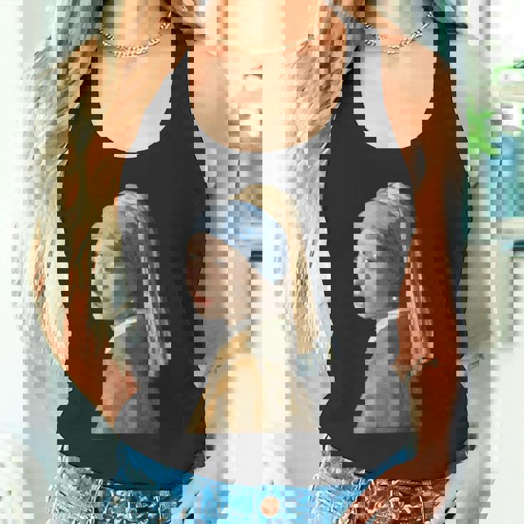 真珠の耳飾りの少女／フェルメール（切り抜き）【世界の名画】Johannesermeer 青いターバン 美術館アート タンクトップ