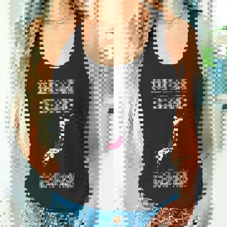 石垣島 日本 ヴィンテージ 日本 国旗 地図 デザイン タンクトップ