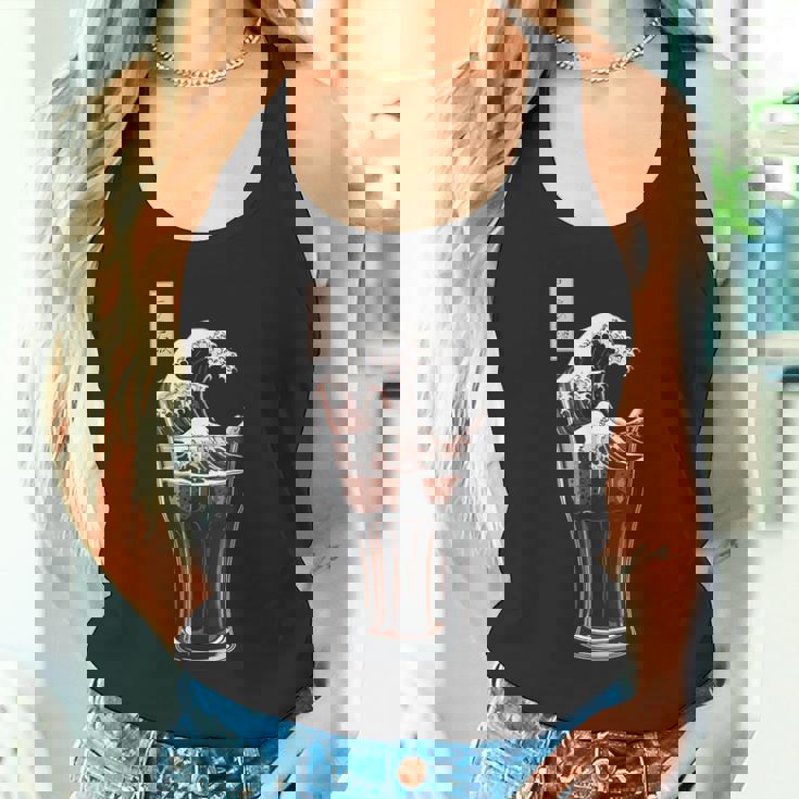 神奈川沖浪裏 コーラグラス 面白いアート タンクトップ