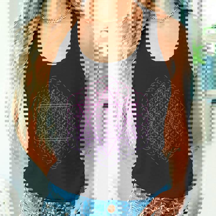 神聖幾何学 フラワーオブライフ 六芒星 タンクトップ