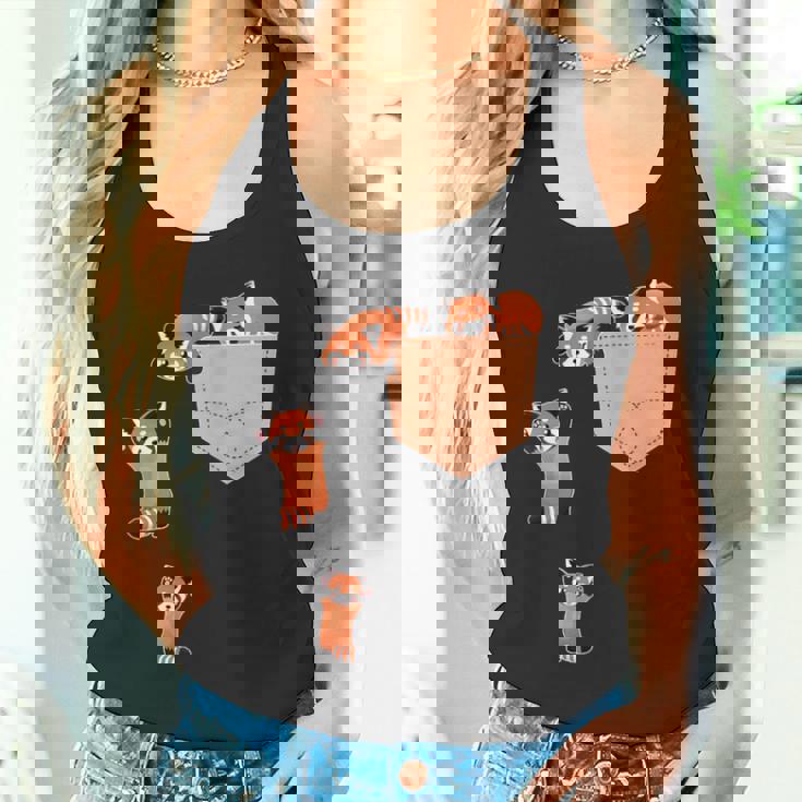 私のポケットファニーで家族のレッドパンダ タンクトップ