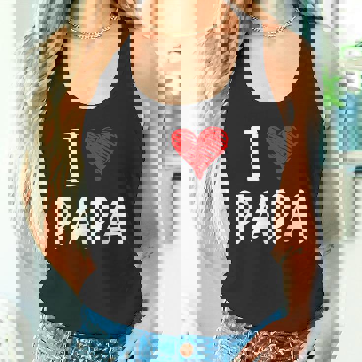 私はパパ 最高 お父さん 父 息子 娘 衣装 ハートが大好きです I Love Papa タンクトップ