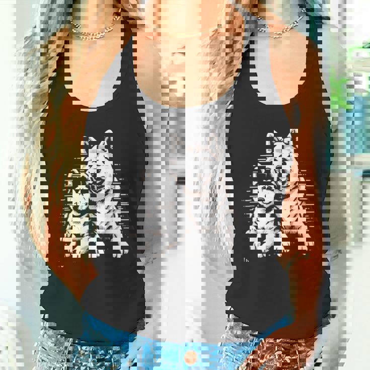 秋田犬 グラフィックtシャツ レディース メンズ タンクトップ