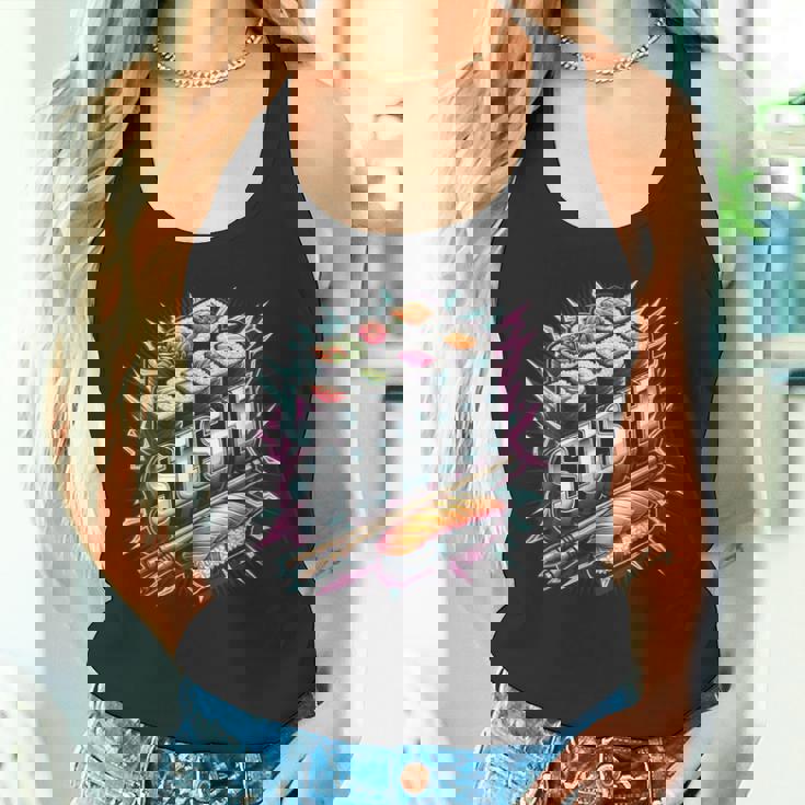 稲妻と閃光の寿司ティー 日本料理 タンクトップ