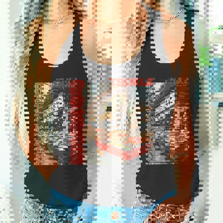 築地魚市場 日本 東京撮影 海鮮屋台 タンクトップ