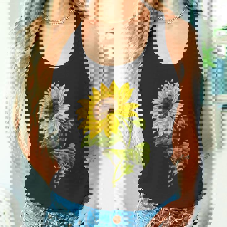 素敵なかわいいヒマワリの植物の花のアートワーク タンクトップ