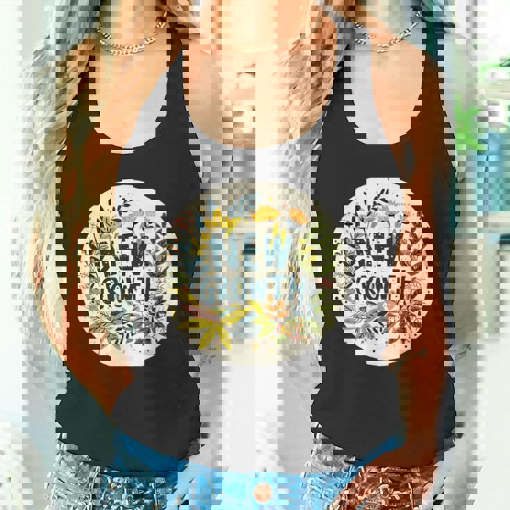 素敵な黄色い花と春の植物のための新しい成長スピーチ タンクトップ