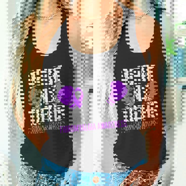 線維筋痛症啓発 パープルリボン We Fightonly Together タンクトップ