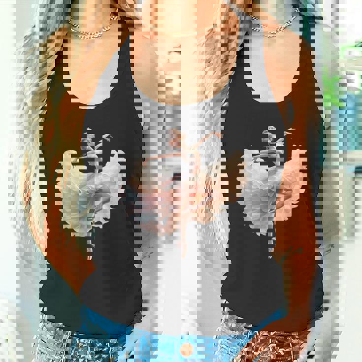 美しいバレリーナガール ダンシングバレエ水彩画 タンクトップ